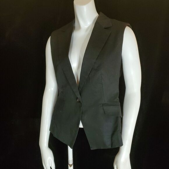 Zara Basic Single Button Black Business Vest (M) - Picture 1 of 5